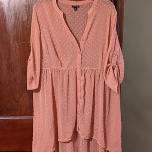 Torrid Sz 0 HiLo Sheer Coral Tunic